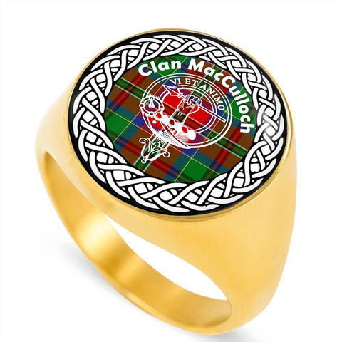 Image of MacCullock Crest Clan Tartan Ring Scottish