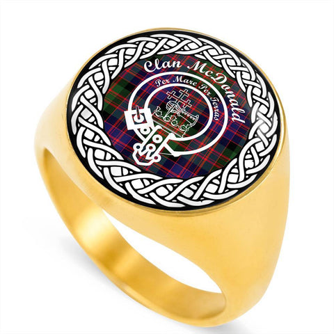 Image of McDonald Crest Clan Tartan Ring Scottish