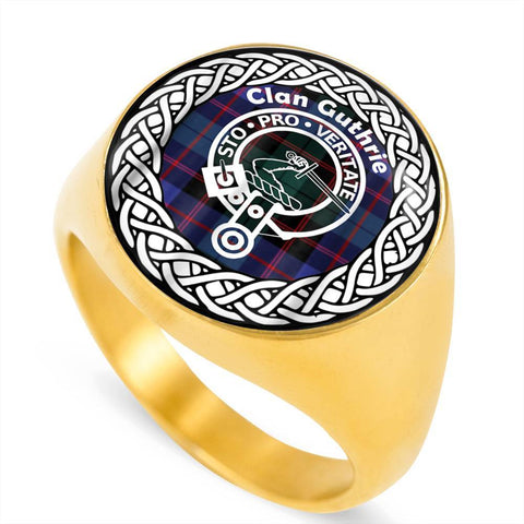 Image of Guthrie Crest Clan Tartan Ring Scottish