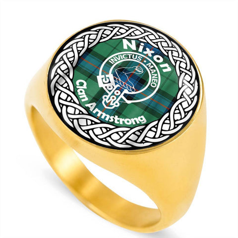 Image of Nixon Crest Clan Tartan Ring Scottish