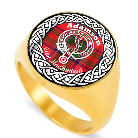 Image of Adamson Crest Clan Tartan Ring Scottish