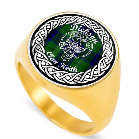 Image of Dickson Crest Clan Tartan Ring Scottish