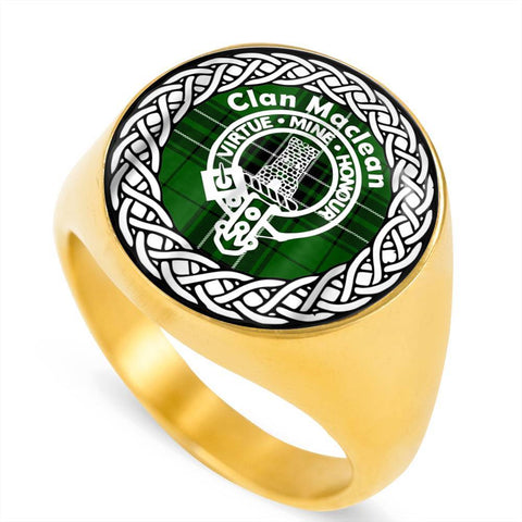 Image of Maclean Crest Clan Tartan Ring Scottish