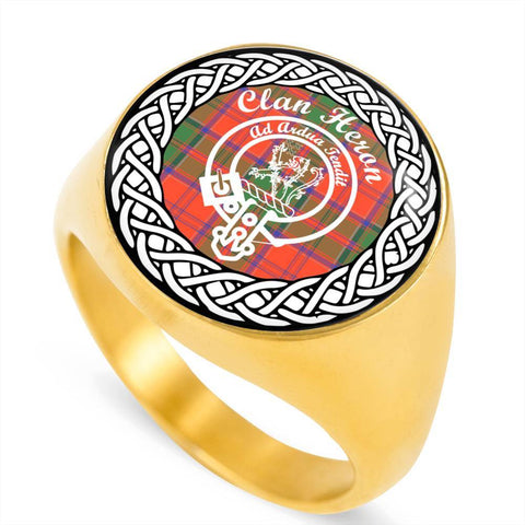 Image of Heron Crest Clan Tartan Ring Scottish