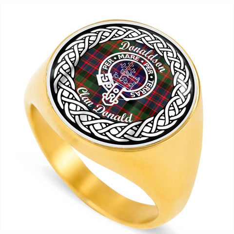Image of Donaldson Clan Donald Crest Clan Tartan Ring Scottish