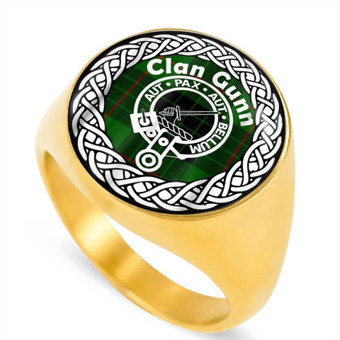 Image of Gunn Crest Clan Tartan Ring Scottish