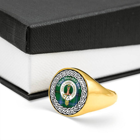 Image of Henderson Old Crest Clan Tartan Ring Scottish