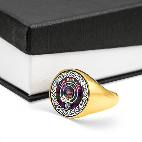Image of McDonald Crest Clan Tartan Ring Scottish