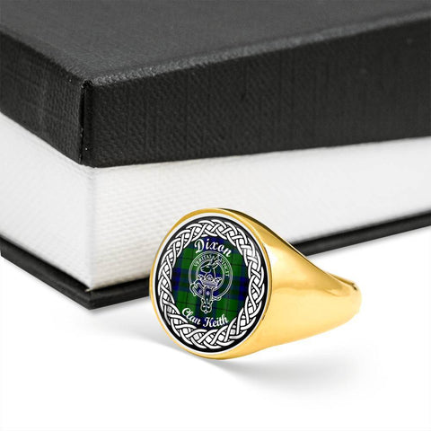Image of Dixon Clan Keith Crest Clan Tartan Ring Scottish
