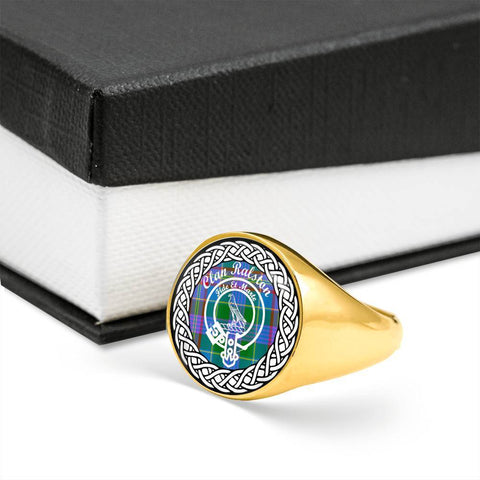 Image of Ralston Crest Clan Tartan Ring Scottish