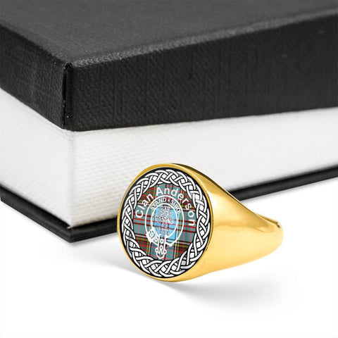 Image of Anderson Crest Clan Tartan Ring Scottish