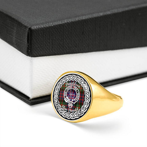 Image of Donaldson Clan Donald Crest Clan Tartan Ring Scottish