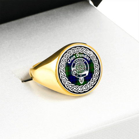 Image of Dundas Crest Clan Tartan Ring Scottish