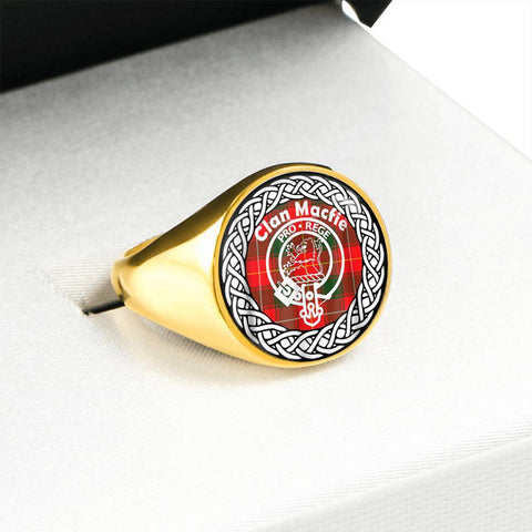Image of Macfie Crest Clan Tartan Ring Scottish