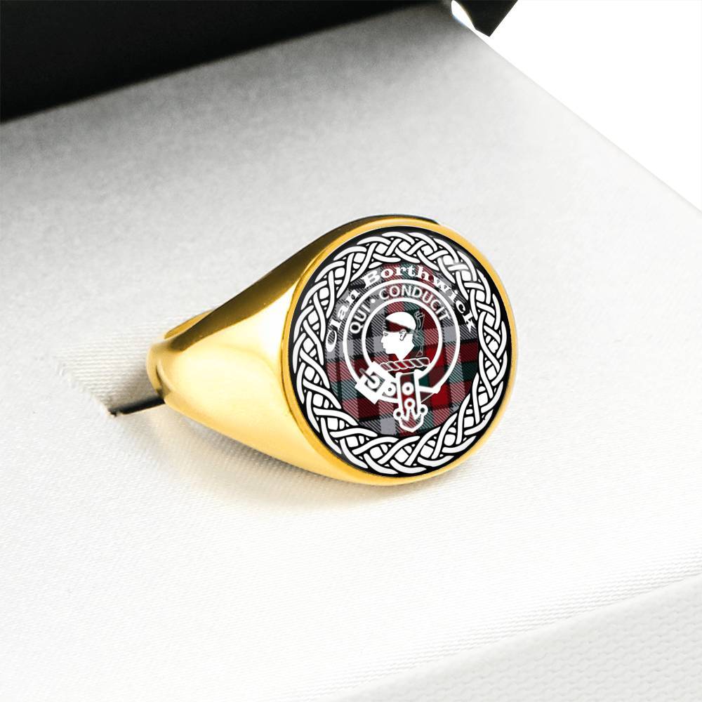 Borthwick Crest Clan Tartan Ring Scottish