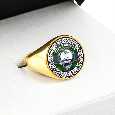 Image of Patterson Crest Clan Tartan Ring Scottish