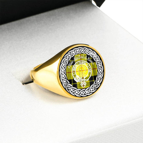 Image of MacLead Of Lewis Crest Clan Tartan Ring Scottish