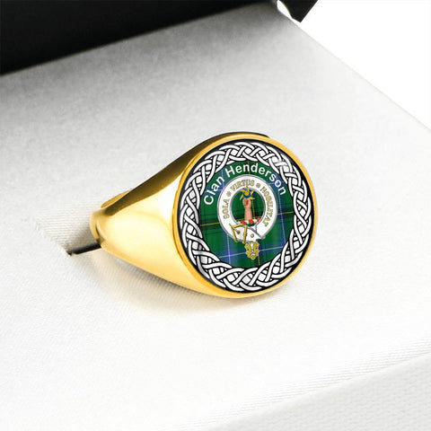 Image of Henderson Old Crest Clan Tartan Ring Scottish