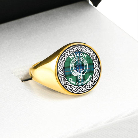 Image of Nixon Crest Clan Tartan Ring Scottish