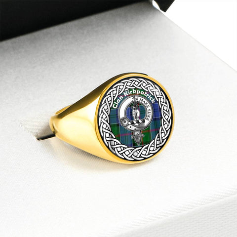 Image of Kirkpatrick Old Crest Clan Tartan Ring Scottish