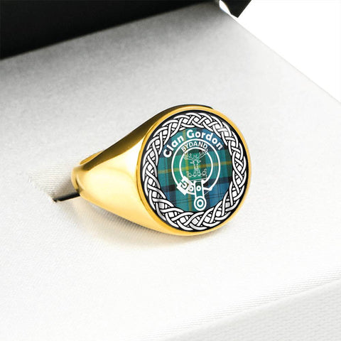 Image of Gordon Crest Clan Tartan Ring Scottish
