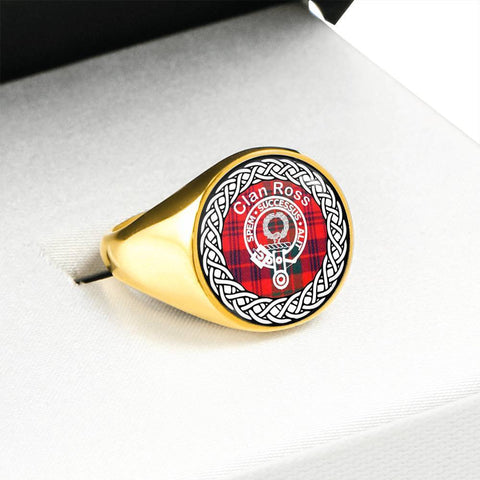 Image of Ross Crest Clan Tartan Ring Scottish