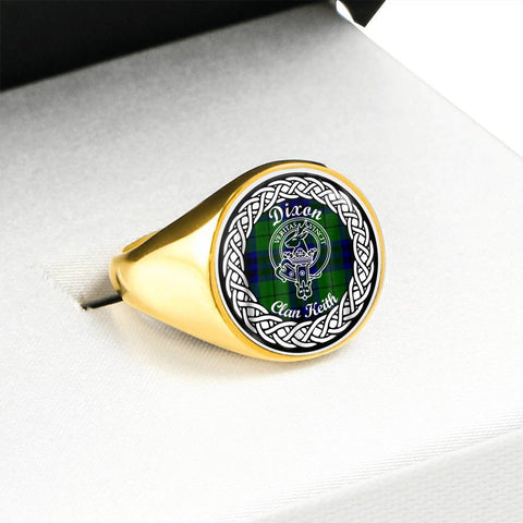 Image of Dixon Clan Keith Crest Clan Tartan Ring Scottish