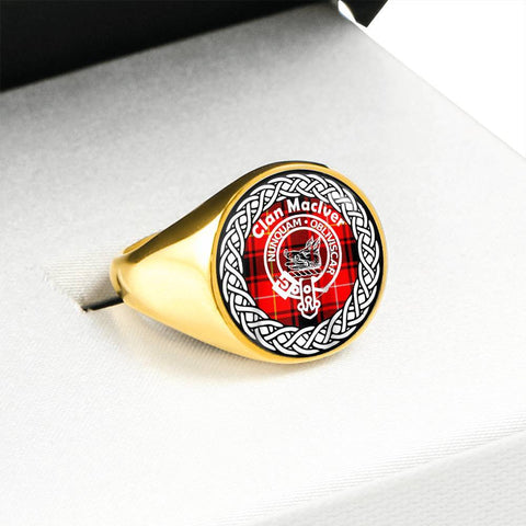Image of Maclver Crest Clan Tartan Ring Scottish