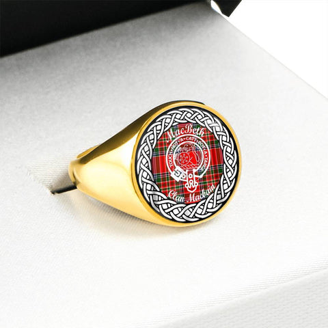 Image of MacBeth Crest Clan Tartan Ring Scottish