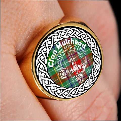 Image of Muirhead Crest Clan Tartan Ring Scottish
