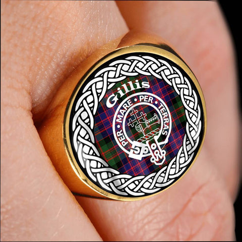 Image of Gillis Crest Clan Tartan Ring Scottish