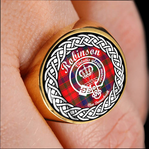 Image of Robinson Crest Clan Tartan Ring Scottish
