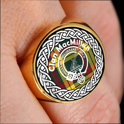 Image of MacMillan Crest Clan Tartan Ring Scottish