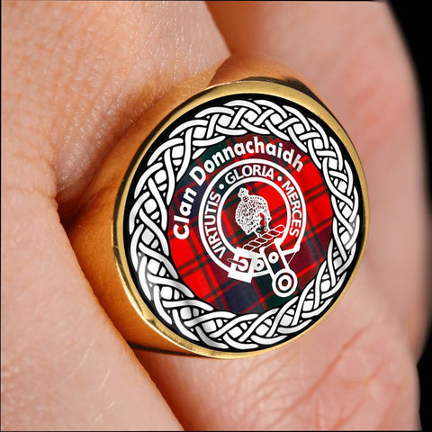 Image of Donnachaidh Crest Clan Tartan Ring Scottish
