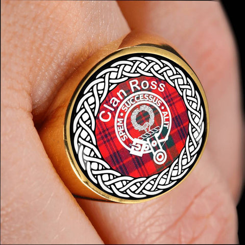 Image of Ross Crest Clan Tartan Ring Scottish