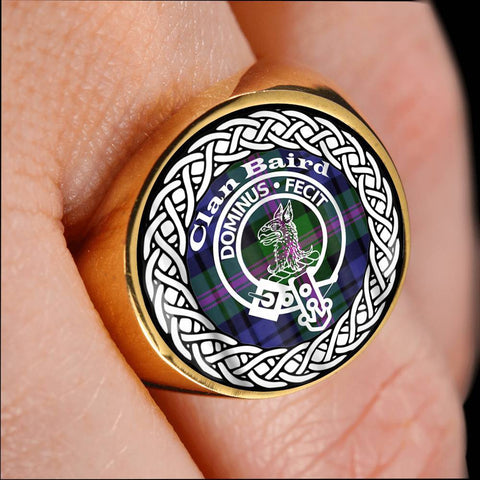 Image of Baird Crest Clan Tartan Ring Scottish