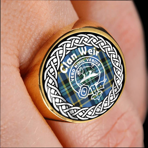 Image of Weir Crest Clan Tartan Ring Scottish