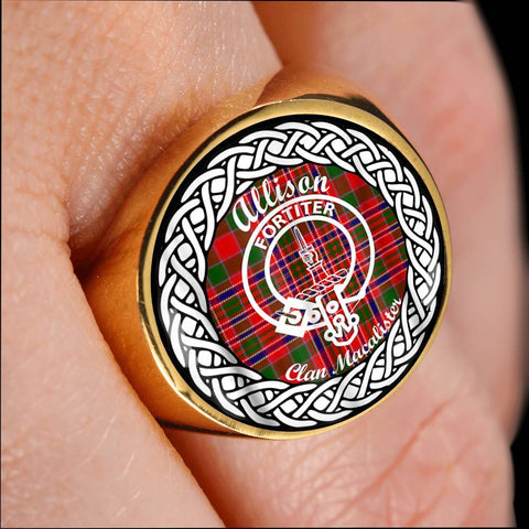Image of Allison Crest Clan Tartan Ring Scottish