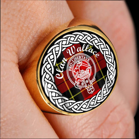Image of Wallace Crest Clan Tartan Ring Scottish