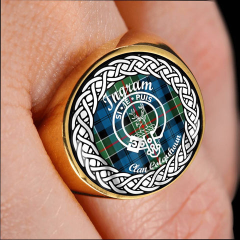 Image of Ingram Crest Clan Tartan Ring Scottish
