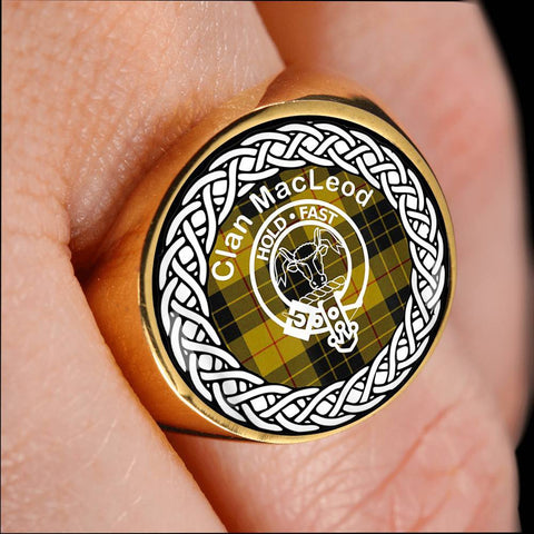 Image of MacLeod Crest Clan Tartan Ring Scottish