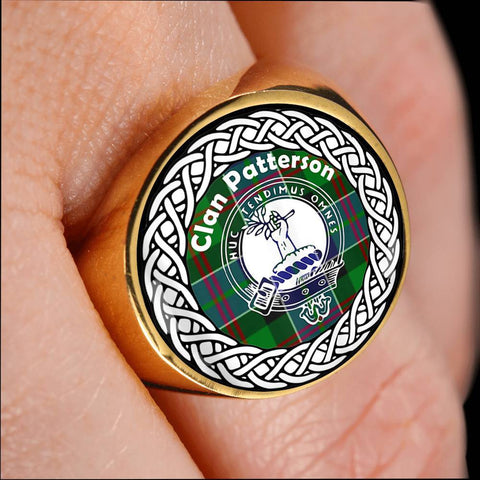 Image of Patterson Crest Clan Tartan Ring Scottish