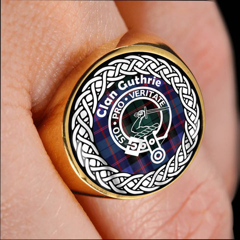 Image of Guthrie Crest Clan Tartan Ring Scottish