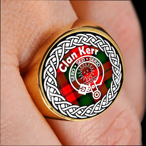Image of Kerr Crest Clan Tartan Ring Scottish