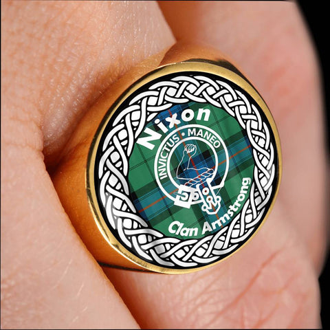 Image of Nixon Crest Clan Tartan Ring Scottish