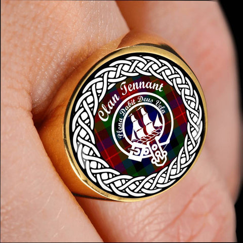 Image of Tennant Crest Clan Tartan Ring Scottish