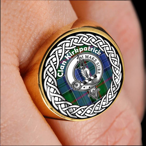 Image of Kirkpatrick Old Crest Clan Tartan Ring Scottish