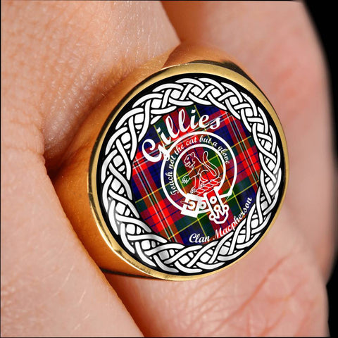 Image of Gillies Crest Clan Tartan Ring Scottish