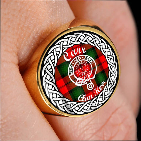 Image of Carr Crest Clan Tartan Ring Scottish