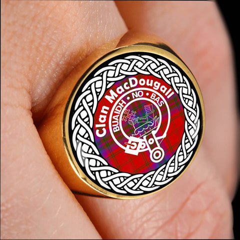 Image of MacDonald Crest Clan Tartan Ring Scottish